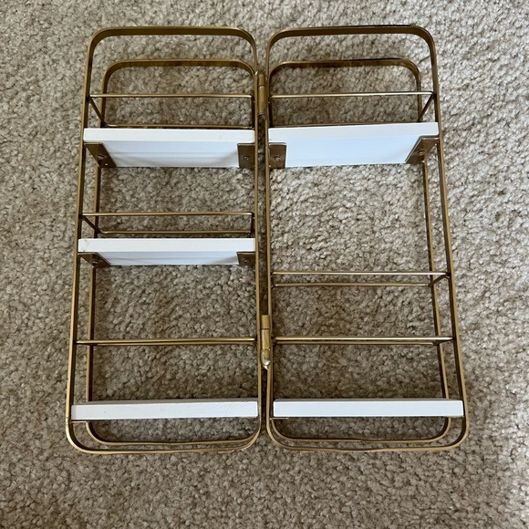 Gold and White Metal Organizer Shelf - Picture 2 of 6